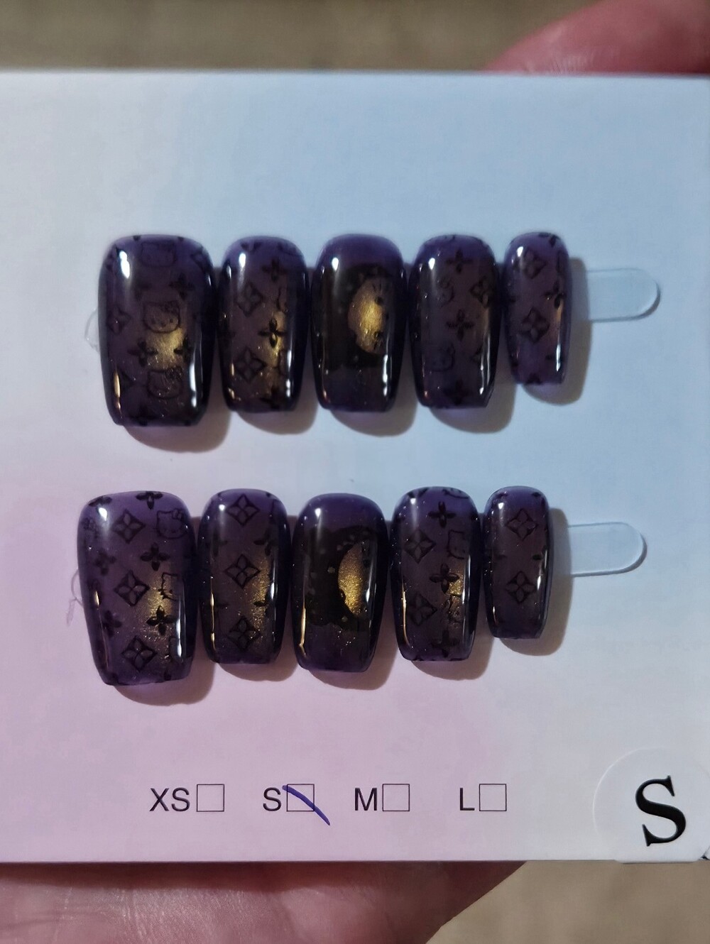 Hello Kitty Cat Eye LV Designer Y2K Handmade Luxury Press On Nails
